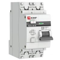 EKF DA32-63-30-pro; Дифференциальный автомат АД-32 1P+N 63А/30мА (хар. C, AC, электронный, защита 270В) 4.5кА PROxima