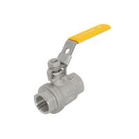 Кран шаровой муфтовый двусоставной с фиксатором нержавеющий (2PC), AISI304 DN25 (1"), (CF8), PN63